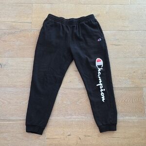 Champion Youth Boys Black Joggers with Logo Size XL